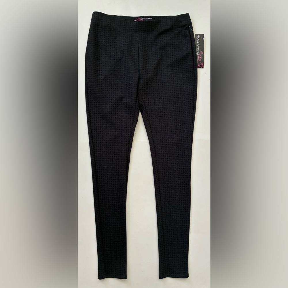NEW Peck & Peck Leggings charcoal small check size 2 - 4